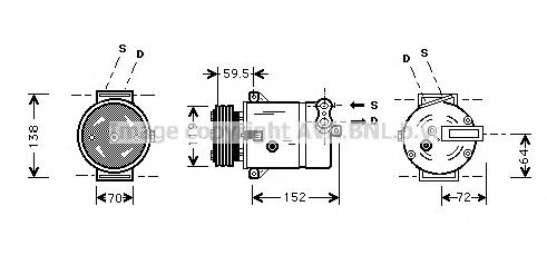 ACP101 Lucas Compressor de aparelho de ar condicionado