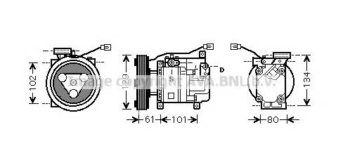 Compressor de aparelho de ar condicionado Mazda H12A1AS4EY