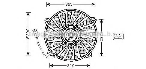 PE7535 AVA Ventilador elétrico de esfriamento montado (motor + roda de aletas)