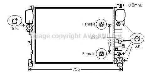 Radiador de esfriamento de motor Mercedes A2215000503