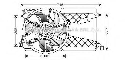 Difusor do radiador de esfriamento, montado com motor e roda de aletas Z60215025B Ford