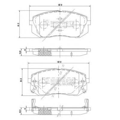 581012SA75 Hyundai/Kia Sapatas do freio dianteiras de disco