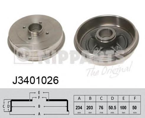 J3401026 Nipparts Tambor do freio traseiro
