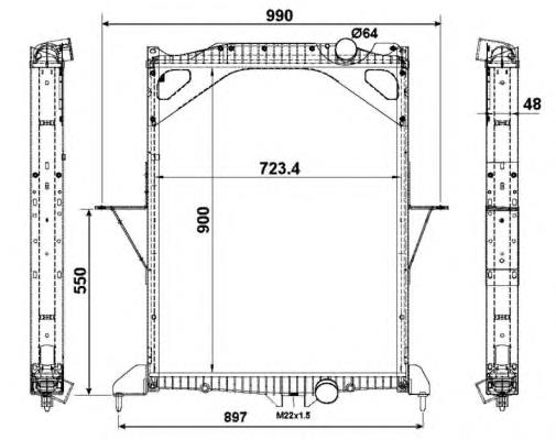 Radiador de esfriamento de motor 529701 NRF