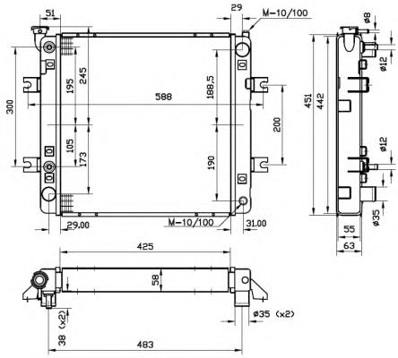 Radiador de esfriamento de motor 52241 NRF