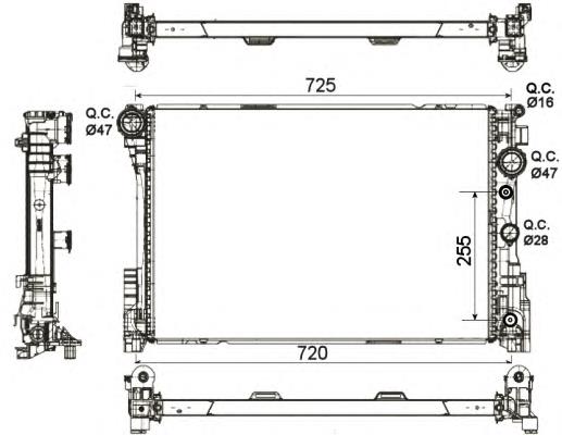 Radiador de esfriamento de motor A2045001203 Mercedes