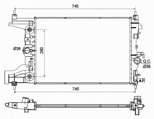 Radiador de esfriamento de motor 53122 NRF