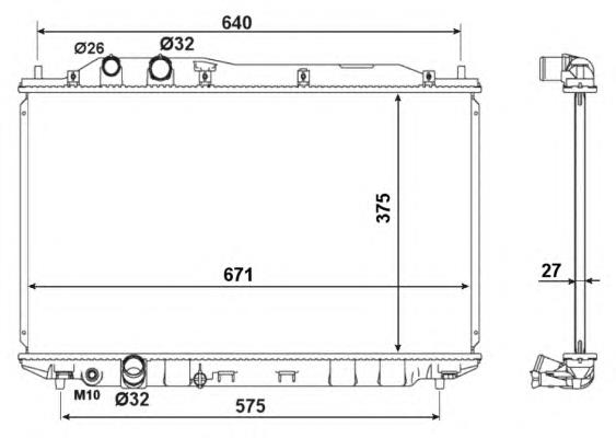 Radiador de esfriamento de motor 53186 NRF