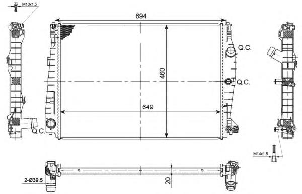 Radiador de esfriamento de motor NRF 53114
