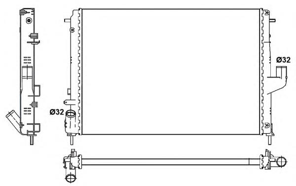Radiador de esfriamento de motor 53092 NRF