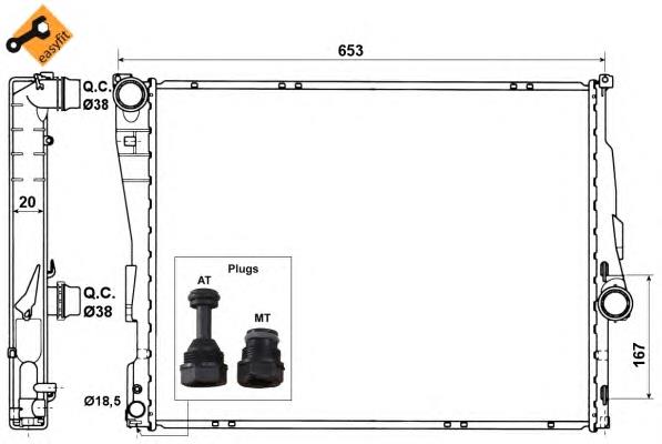 Radiador de esfriamento de motor NRF 51582