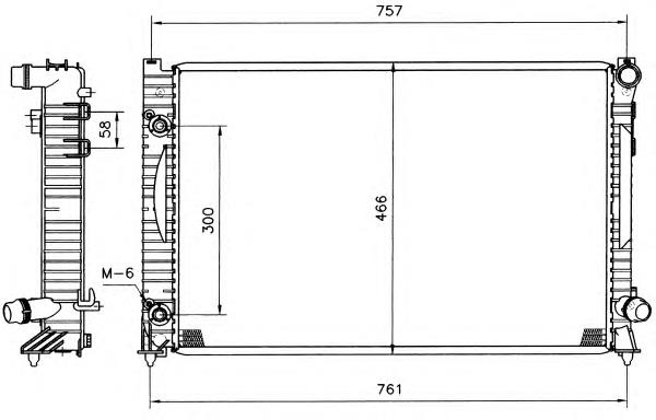 Radiador de esfriamento de motor 51586 NRF