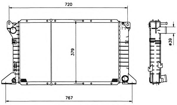Radiador de esfriamento de motor Ford 1671826