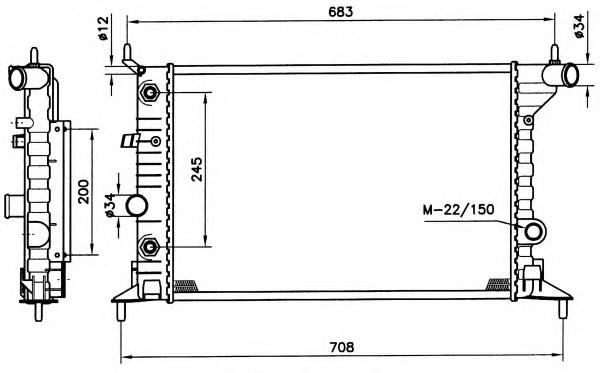 Radiador de esfriamento de motor 1300158 Opel