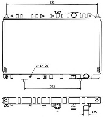  Radiador de esfriamento de motor Mitsubishi Galant VII hatchback (E5A, E7A, E8A) (1992 - 1996) VII