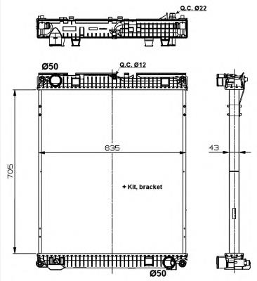 81061016503 MAN Radiador de esfriamento de motor