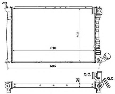 Radiador de esfriamento de motor NRF 519602