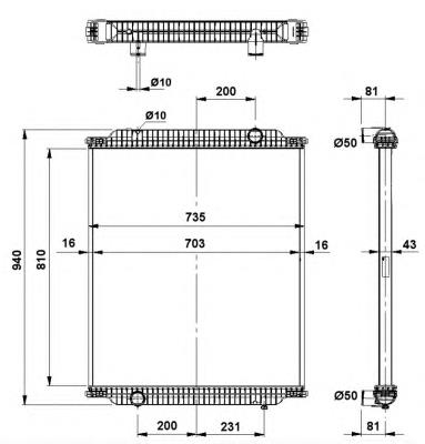 Radiador de esfriamento de motor NRF 519563