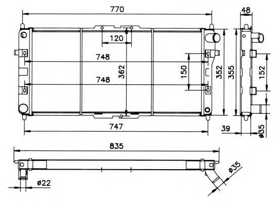 Radiador de esfriamento de motor K81715200C Mazda