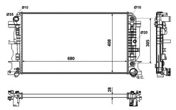 A9065000302 Mercedes Radiador de esfriamento de motor