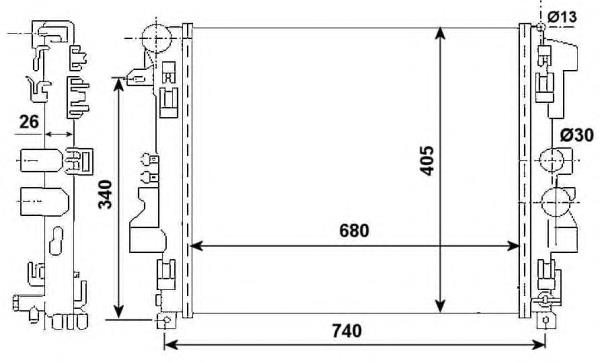Radiador de esfriamento de motor 53801 NRF