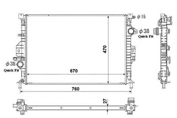 1493771 Ford Radiador de esfriamento de motor