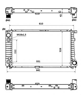 Radiador de esfriamento de motor 60642A Nissens