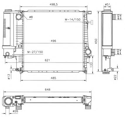 Radiador de esfriamento de motor NRF 53849