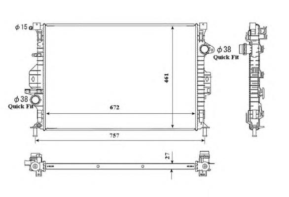 Radiador de esfriamento de motor 53737 NRF