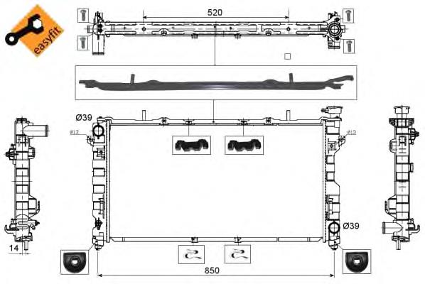 53734 NRF Radiador de esfriamento de motor
