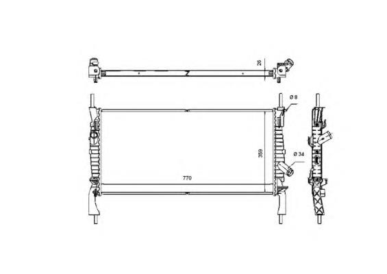 1383317 Ford Radiador de esfriamento de motor