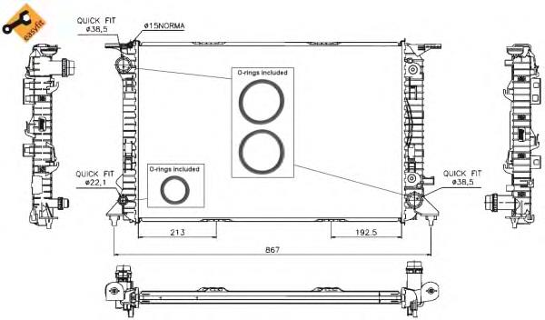 Radiador de esfriamento de motor NRF 53719