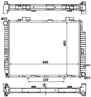 2105005203 Mercedes Radiador de esfriamento de motor