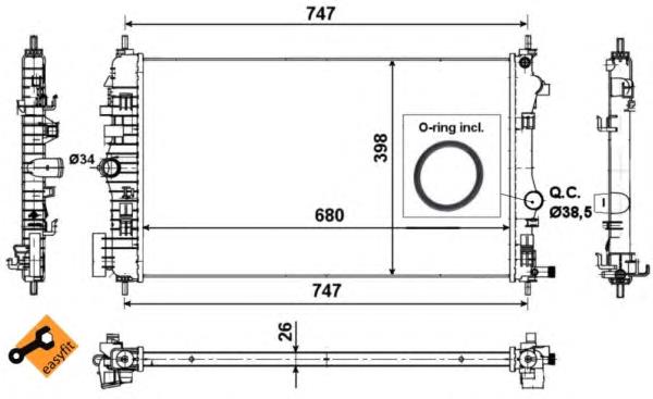 Radiador de esfriamento de motor NRF 53776