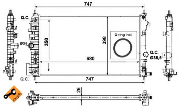Radiador de esfriamento de motor NRF 53777