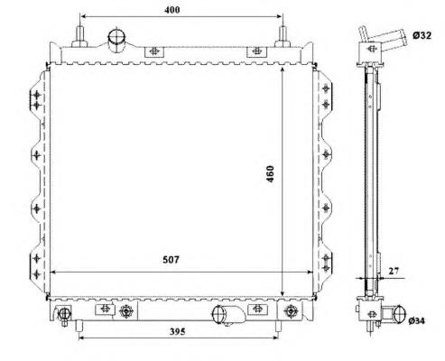 Radiador de esfriamento de motor Chrysler 5086547AB