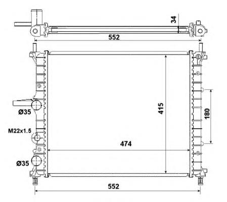 Radiador de esfriamento de motor 53227 NRF