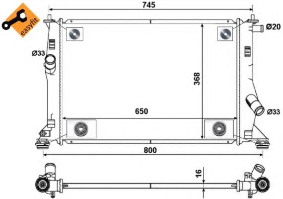 Radiador de esfriamento de motor 53465 NRF