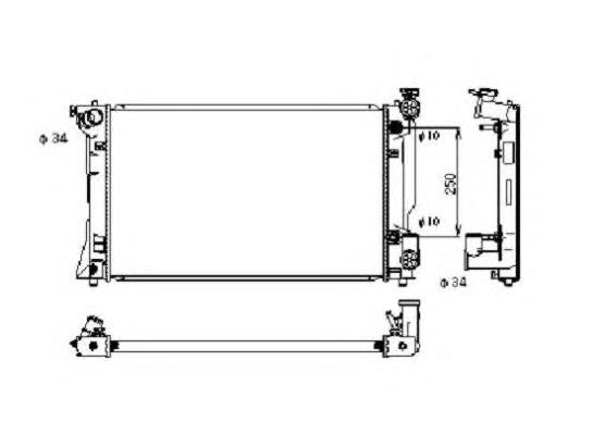 164000H121 Toyota Radiador de esfriamento de motor