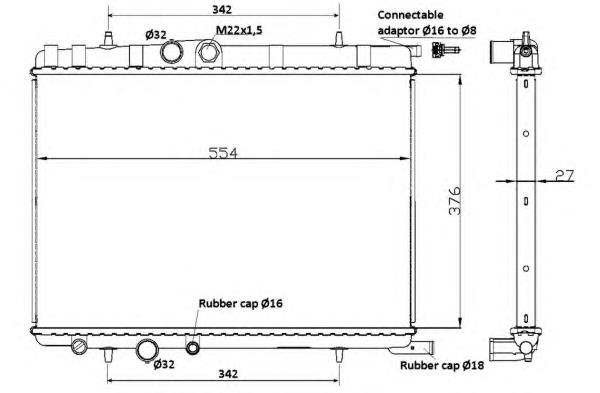 53424 NRF Radiador de esfriamento de motor