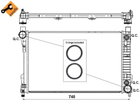 53419 NRF Radiador de esfriamento de motor