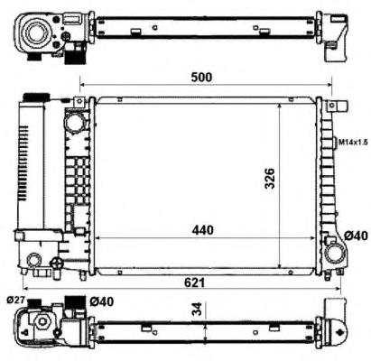 Radiador de esfriamento de motor BMW 17111712982