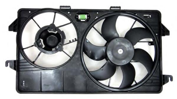 Compre 4T168C607KC Ford Difusor do radiador de esfriamento, montado com motor e roda de aletas