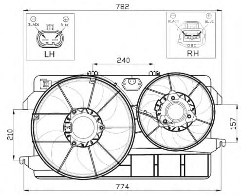 Difusor do radiador de esfriamento, montado com motor e roda de aletas Ford 2T148C607EC preço, a partir de 110,67 USD