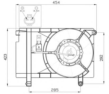 Compre 47471 NRF Difusor do radiador de esfriamento, montado com motor e roda de aletas