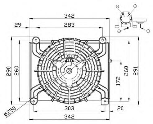 Compre 47668 NRF Difusor do radiador de esfriamento, montado com motor e roda de aletas