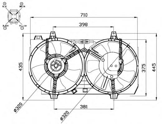 Compre Ventilador elétrico de esfriamento montado (motor + roda de aletas) Nissan Primera 