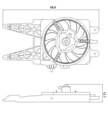 Compre 46785738 Fiat/Alfa/Lancia Difusor do radiador de esfriamento, montado com motor e roda de aletas