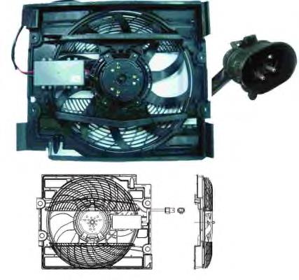 Difusor do radiador de aparelho de ar condicionado, montado com roda de aletas e o motor 64506908030 BMW
