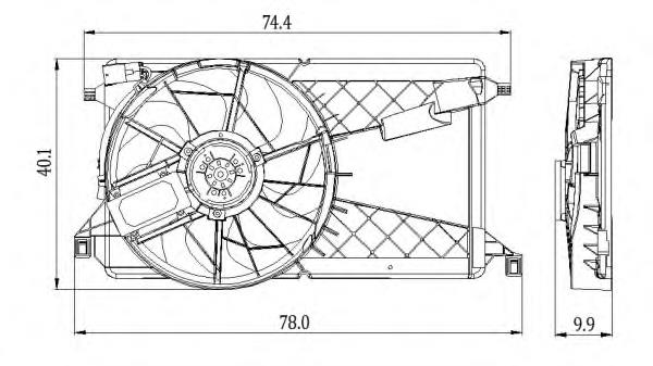 Z60215025G Mazda Difusor do radiador de esfriamento, montado com motor e roda de aletas
